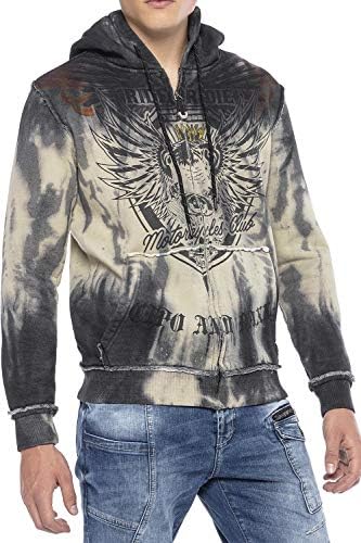 Cipo & Baxx Herren Sweatjacke Hoodie – Stylischer Pullover für Streetwear-Begeisterte mit Reißverschluss & Kapuze für Fr