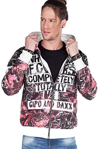 Cipo & Baxx Herren Sweatjacke Hoodie – Stylischer Pullover für Streetwear-Begeisterte mit Reißverschluss & Kapuze für Fr