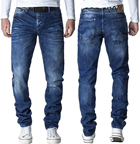 Cipo & Baxx Herren Jeans - Stilvolle Männer Jeans mit 5-Pocket-Design und Kontrastnähten | Bequemer Baumwoll-Elasthan-Mi