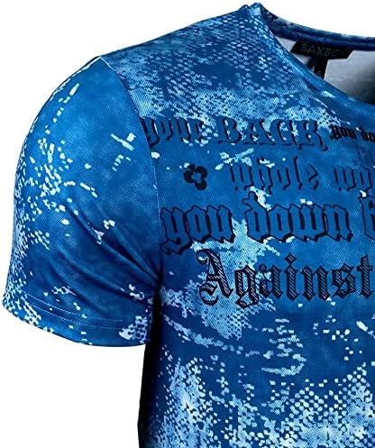 Herren Vintage Kurzarm T-Shirt mit mehrfarbigem Front Print und Label-Applikation 105