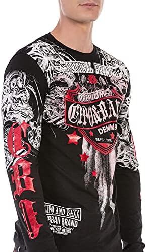 Cipo & Baxx Herren Sweatshirt Series – Stylischer Pullover für Streetwear Lovers – Bequemer Rundhalseinheitsprint Sweate