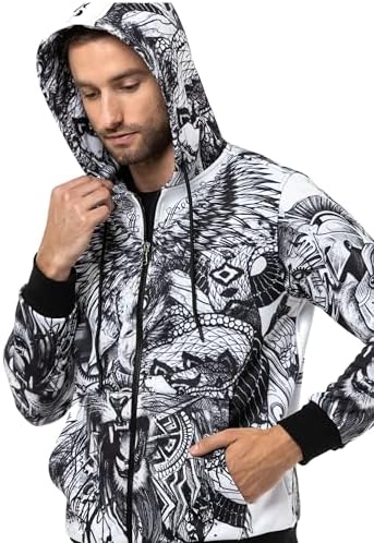 Cipo & Baxx Herren Sweatjacke Hoodie – Stylischer Pullover für Streetwear-Begeisterte mit Reißverschluss & Kapuze für Fr