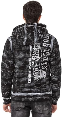 Cipo & Baxx Herren Sweatjacke Hoodie – Stylischer Pullover für Streetwear-Begeisterte mit Reißverschluss & Kapuze für Fr