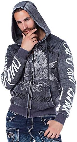 Cipo & Baxx Herren Sweatjacke Hoodie – Stylischer Pullover für Streetwear-Begeisterte mit Reißverschluss & Kapuze für Fr