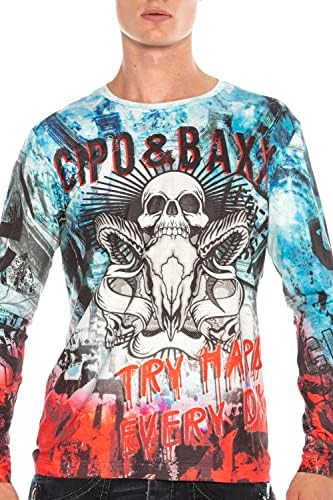 Cipo & Baxx Herren Sweatshirt Series – Stylischer Pullover im Modernen Streetwear Look mit Rundhals & Print – Comfortabl