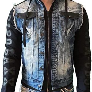 Cipo & Baxx Herren Hybrid-Denimjacke - Versatile Farben, Modisch und Komfortabel - für City und Outdoor - mit Knopf und