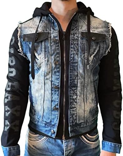 Cipo & Baxx Herren Hybrid-Denimjacke - Versatile Farben, Modisch und Komfortabel - für City und Outdoor - mit Knopf und