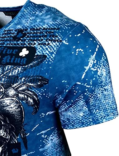 Herren Vintage Kurzarm T-Shirt mit mehrfarbigem Front Print und Label-Applikation 105