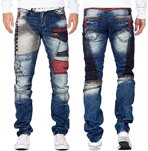 Cipo & Baxx Herren Jeans – Stylische Stonewashed & Used-Effekte | hohem markanten Details | Regular & Slim Fit für Männe