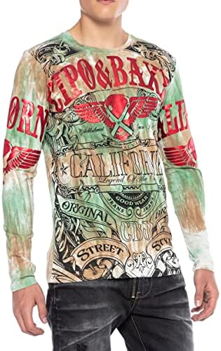 Cipo & Baxx Herren Sweatshirt Series – Stylischer Pullover im Modernen Streetwear Look mit Rundhals & Print – Comfortabl