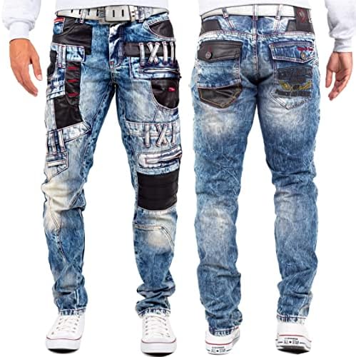 Cipo & Baxx Herren Jeans - Stylische Denim-Mode mit hohem Markantzen Detail | Regular & Slim Fit für Männer | Stonewashe