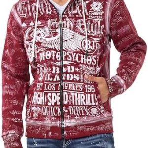 Cipo & Baxx Herren Sweatjacke Hoodie – Stylischer Pullover für Streetwear-Begeisterte mit Reißverschluss & Kapuze für Fr