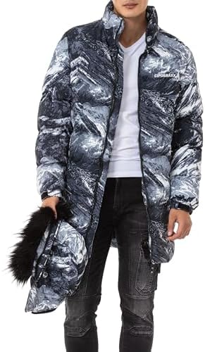 Cipo & Baxx Herren Mantel – Stylische Winterjacke mit warmem Innenfutter und abnehmbarer Kapuze für kalte Tage