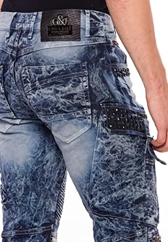 Cipo & Baxx Herren Straight Fit Jeans Hose – Bequem zu tragen, langlebig und mit markanten Kontrastnähten