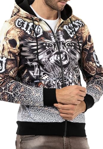 Cipo & Baxx Herren Sweatjacke Hoodie Serie - Stylischer Pullover im Modernen Casual Streetwear Stil für den Alltag, Frei