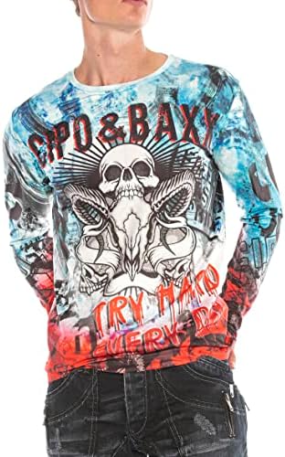 Cipo & Baxx Herren Sweatshirt Series – Stylischer Pullover im Modernen Streetwear Look mit Rundhals & Print – Comfortabl