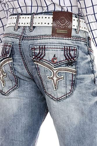 Cipo & Baxx Herren Jeans Hose Look Röhrenjeans Straight Fit Kontrastnähte Trendyhose | Cipo & Baxx Herren Jeans Hose Us