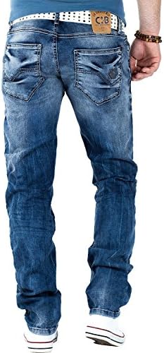 Cipo & Baxx Herren Jeans - Stilvolle Männer Jeans mit 5-Pocket-Design und Kontrastnähten | Bequemer Baumwoll-Elasthan-Mi