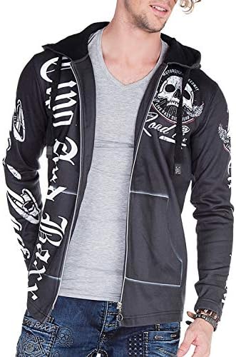 Cipo & Baxx Herren Sweatjacke Hoodie – Stylischer Pullover für Streetwear-Begeisterte mit Reißverschluss & Kapuze für Fr