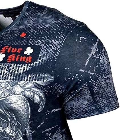 Herren Vintage Kurzarm T-Shirt mit mehrfarbigem Front Print und Label-Applikation 105