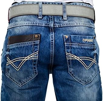 Cipo & Baxx Herren Jeans - Stylische Denim-Mode mit hohem Markantzen Detail | Regular & Slim Fit für Männer | Stonewashe