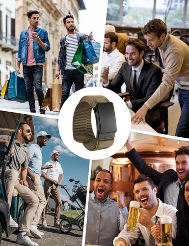 JUKMO Automatik Gürtel für Herren, robustes Nylon, 3,8cm Breite, praktische Ratsche-Funktion | JUKMO Herren Automatik G