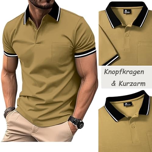 SwissWell 5er Pack Herren Polo T-Shirt Atmungsaktiv leicht Golfessen
