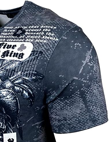 Herren Vintage Kurzarm T-Shirt mit mehrfarbigem Front Print und Label-Applikation 105