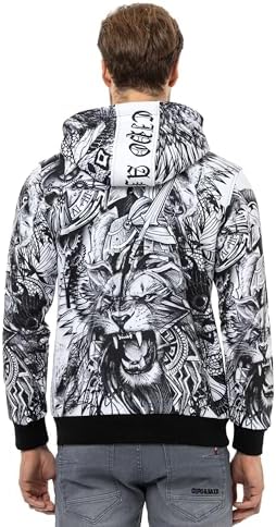 Cipo & Baxx Herren Sweatjacke Hoodie – Stylischer Pullover für Streetwear-Begeisterte mit Reißverschluss & Kapuze für Fr