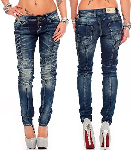 Cipo & Baxx Damen Jeans – Stylische Slim & Regular Fit Hosen mit Stretch & Used-Look | Bequeme Passform, modisches Desig