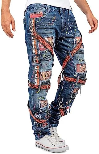 Cipo & Baxx Herren Jeans - Stylische Denim-Mode mit Slim-Fit & Regular-Fit für Individualisten im Bikerstyle!