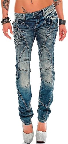 Cipo & Baxx Damen Jeans – Stylische Slim & Regular Fit Hosen mit Stretch & Used-Look | Bequeme Passform, modisches Desig