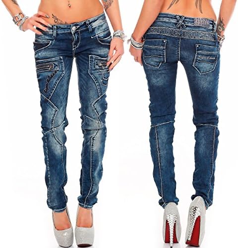 Cipo & Baxx Damen Jeans – Stylische Slim & Regular Fit Hosen mit Stretch & Used-Look | Bequeme Passform, modisches Desig