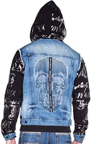 Cipo & Baxx Herren Hybrid-Denimjacke - Versatile Farben, Modisch und Komfortabel - für City und Outdoor - mit Knopf und
