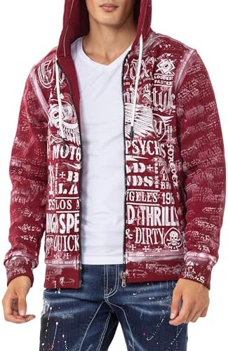 Cipo & Baxx Herren Sweatjacke Hoodie – Stylischer Pullover für Streetwear-Begeisterte mit Reißverschluss & Kapuze für Fr