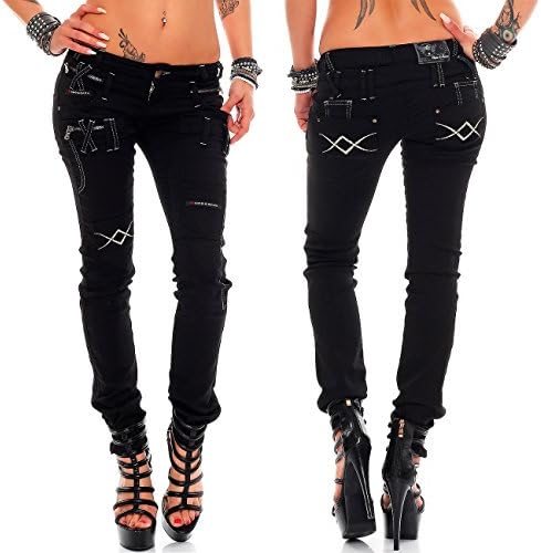 Cipo & Baxx Damen Jeans – Stylische Slim & Regular Fit Hosen mit Stretch & Used-Look | Bequeme Passform, modisches Desig