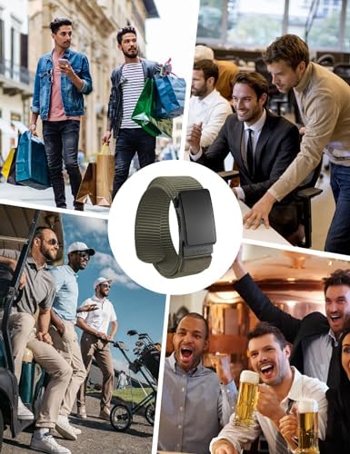 JUKMO Automatik Gürtel für Herren, robustes Nylon, 3,8cm Breite, praktische Ratsche-Funktion | JUKMO Herren Automatik G