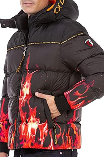 Stylische Winterjacke Herren Cipo & Baxx Series | Warme Winterjacke Herren Cipo & Baxx Series abnehmbarer Kapuze | Func