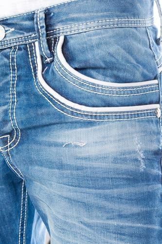 Cipo & Baxx Herren Jeans Hose --sizingfreie Passform für große Hüfte und Beine - ideal für Sport und Arbeit | Cipo & Ba