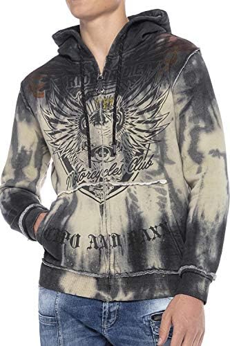 Cipo & Baxx Herren Sweatjacke Hoodie – Stylischer Pullover für Streetwear-Begeisterte mit Reißverschluss & Kapuze für Fr
