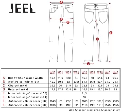 JEEL Herren-Jeans - Regular-Fit Straight-Cut - Stretch - Basic Washed - OEKO-TEX Standard 100