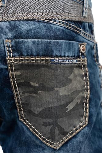 Cipo & Baxx Herren Jeans – Stylische Stonewashed & Used-Effekte | hohem markanten Details | Regular & Slim Fit für Männe