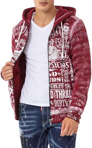 Cipo & Baxx Herren Sweatjacke Hoodie – Stylischer Pullover für Streetwear-Begeisterte mit Reißverschluss & Kapuze für Fr