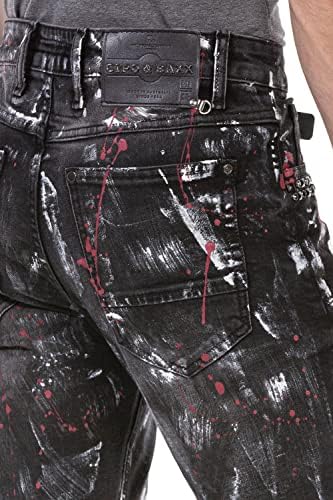 Cipo & Baxx Herren Jeans Hose Look Röhrenjeans Straight Fit Kontrastnähte Trendyhose | Cipo & Baxx Herren Jeans Hose Us