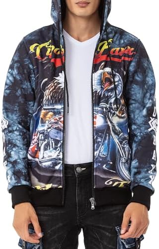 Cipo & Baxx Herren Sweatjacke Hoodie – Stylischer Pullover für Streetwear-Begeisterte mit Reißverschluss & Kapuze für Fr