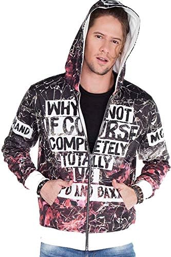Cipo & Baxx Herren Sweatjacke Hoodie – Stylischer Pullover für Streetwear-Begeisterte mit Reißverschluss & Kapuze für Fr