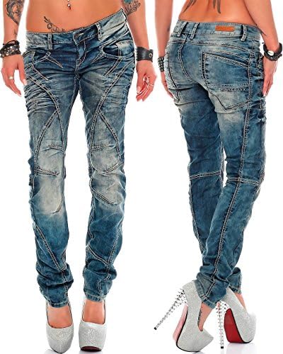 Cipo & Baxx Damen Jeans – Stylische Slim & Regular Fit Hosen mit Stretch & Used-Look | Bequeme Passform, modisches Desig