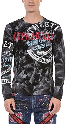 Cipo & Baxx Herren Langarm-Sweatshirt mit Rundhalsausschnitt und Print – Trendiger Look CL453 – Bild 2