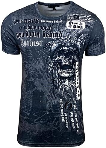 Herren Vintage Kurzarm T-Shirt mit mehrfarbigem Front Print und Label-Applikation 105