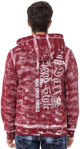 Cipo & Baxx Herren Sweatjacke Hoodie – Stylischer Pullover für Streetwear-Begeisterte mit Reißverschluss & Kapuze für Fr